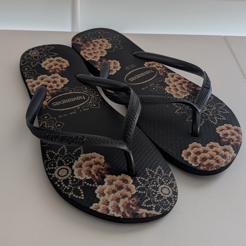 Havaianas Floral Slim Flip Flops